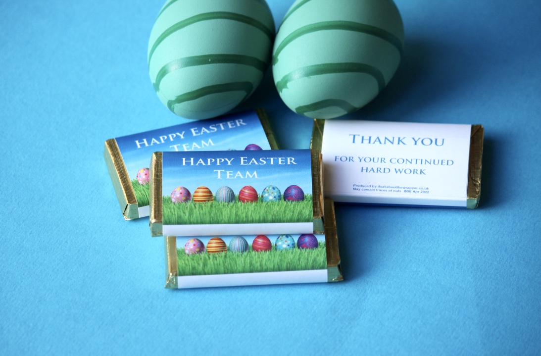 Easter promotional branded chocolate bars