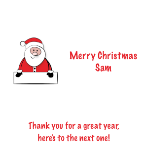 Personalised chocolate bars at Christmas