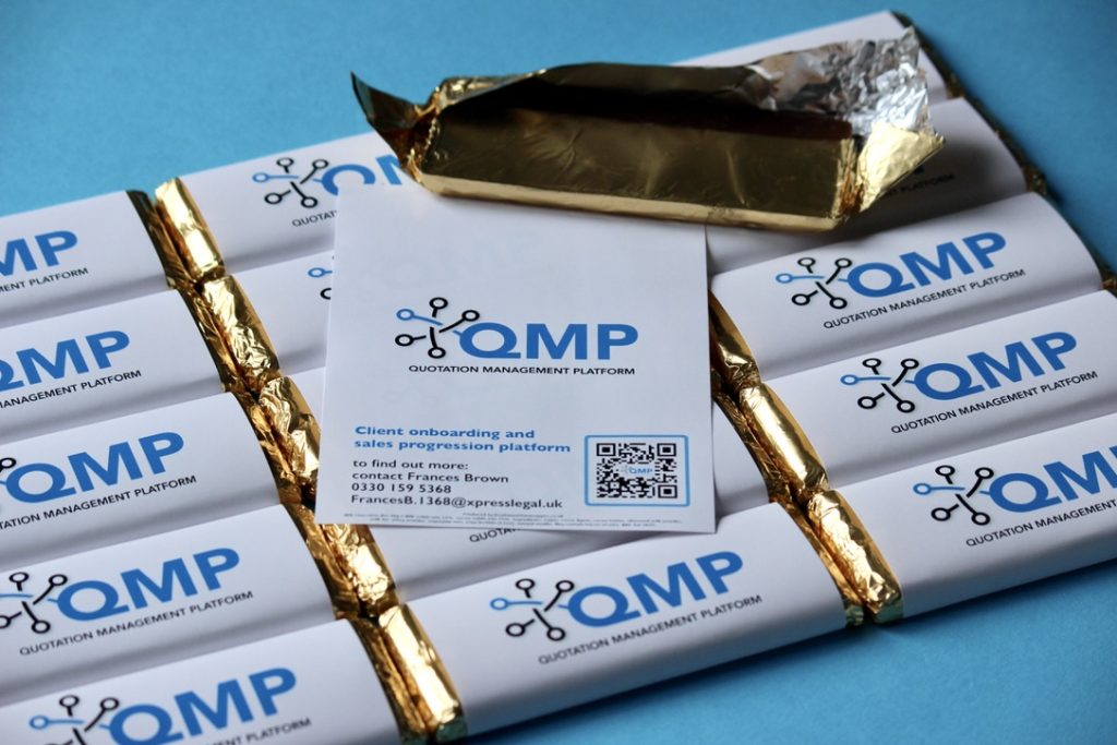 Branded chocolate bars with QR code