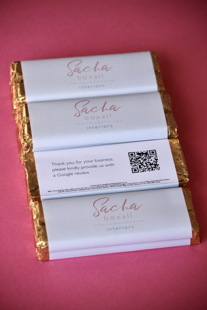 Branded bars with QR code
