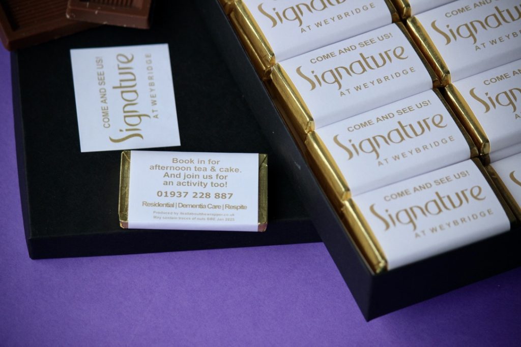 Branded chocolate in a gift box